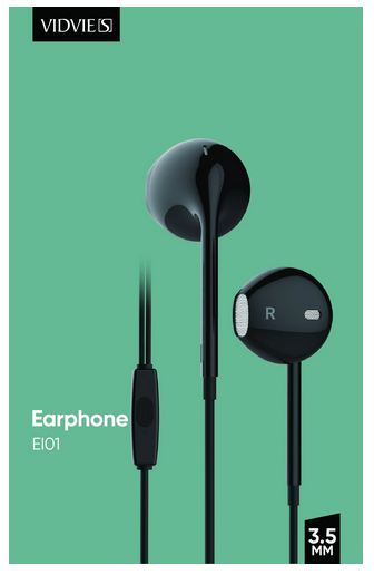 EI01 VIDVIE 3.5mm Jack Earphone Black