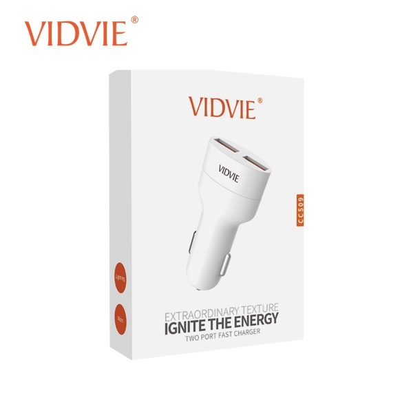 VIDVIE Dual Car Charger With iPhone / Type C Cable