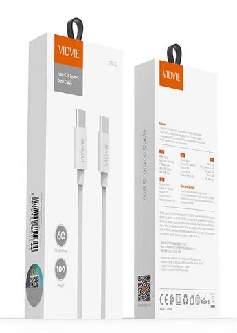 CB472 VIDVIE Type c To Type c Premium Cable 60W